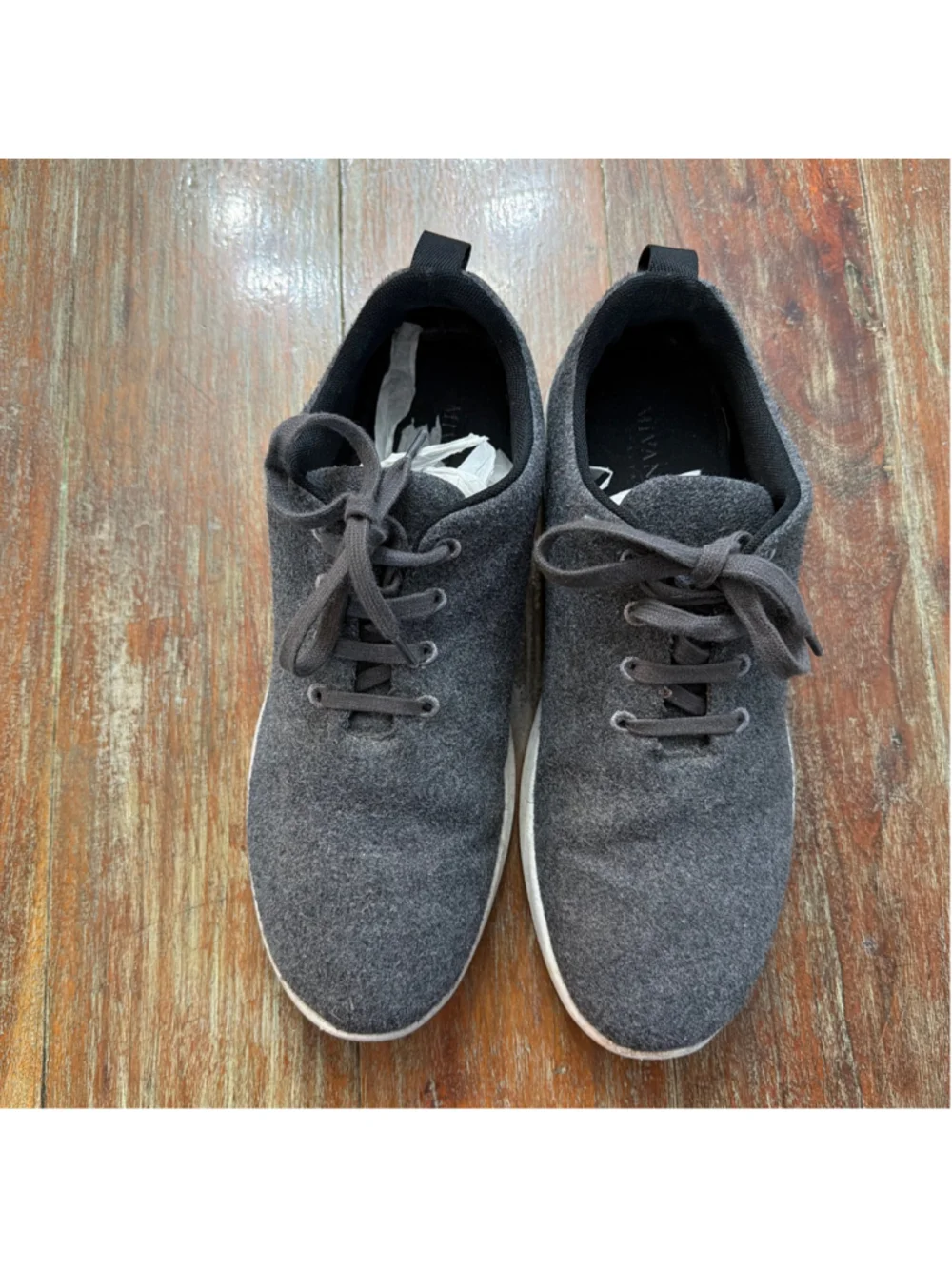 Mivano Italia Charcoal Gray Wool Felted Lace Up Sneakers Mens 10.5 Comfort
